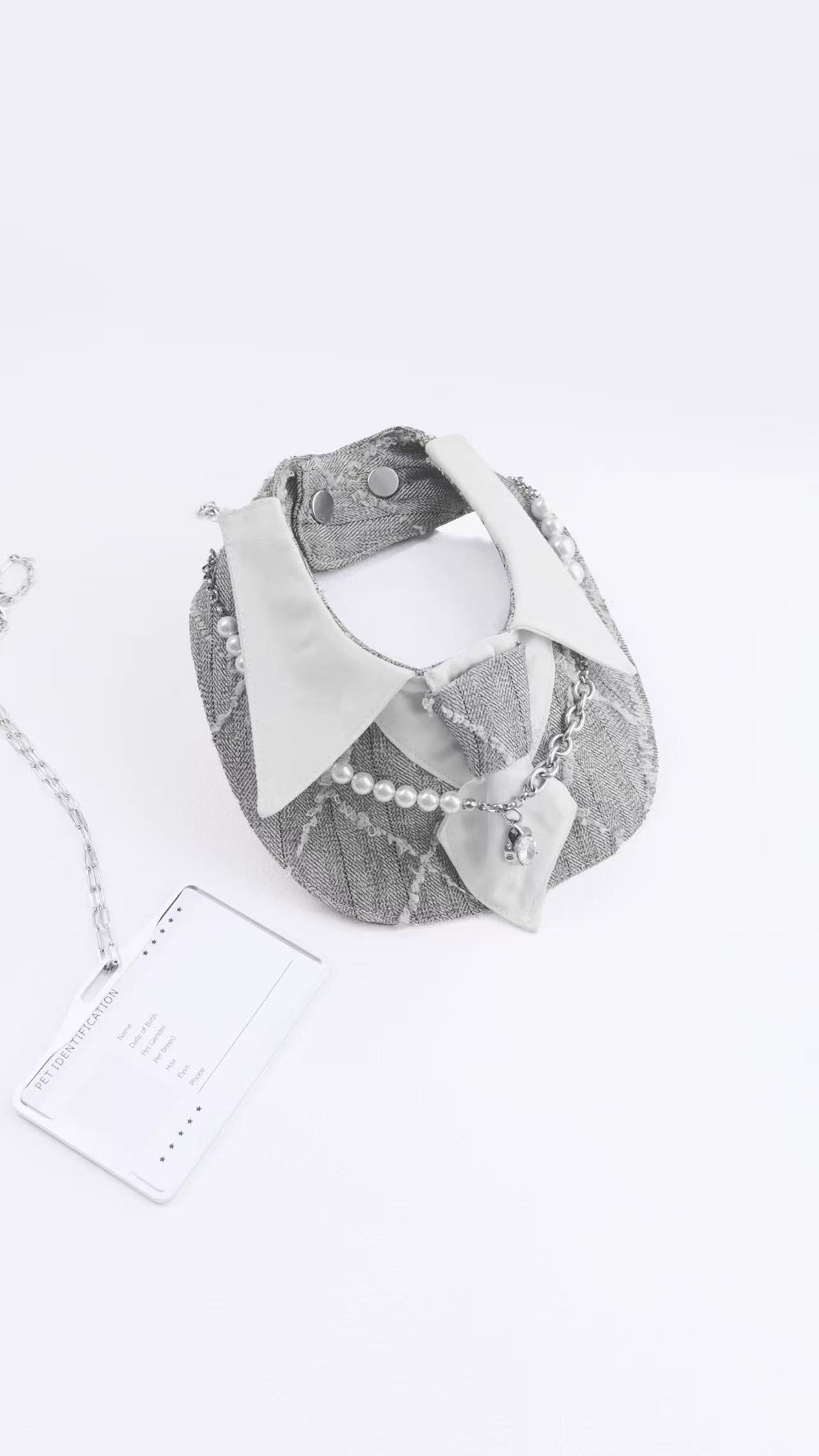 Dapper Pup Tie Bib – product photo 2, kawaii pet apparel by kuwoof