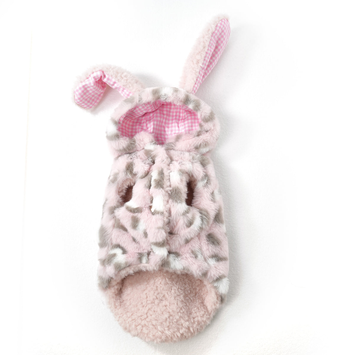 Leopard-Print Bunny dog vest – front view, kawaii pet apparel by kuwoof
