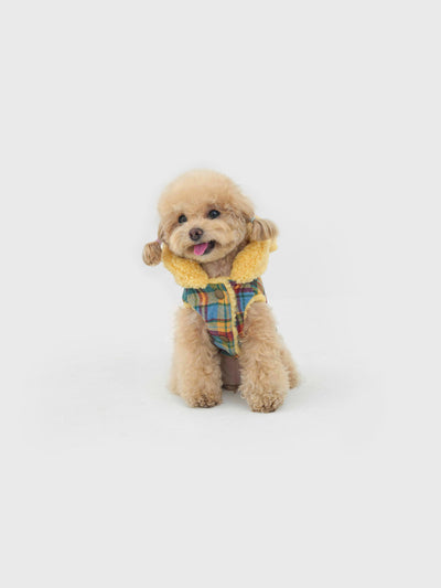 Butter Bear dog vest – front view, kawaii pet apparel by kuwoof