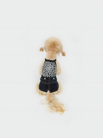 Colorful Denim dog dress – product photo 2, kawaii pet apparel by kuwoof
