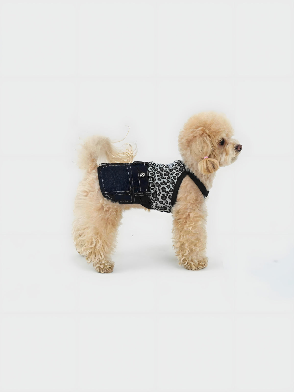 Colorful Denim dog dress – product photo 3, kawaii pet apparel by kuwoof