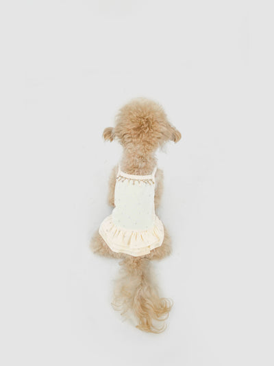 Cream Nebula dog dress – product photo 2, kawaii pet apparel by kuwoof