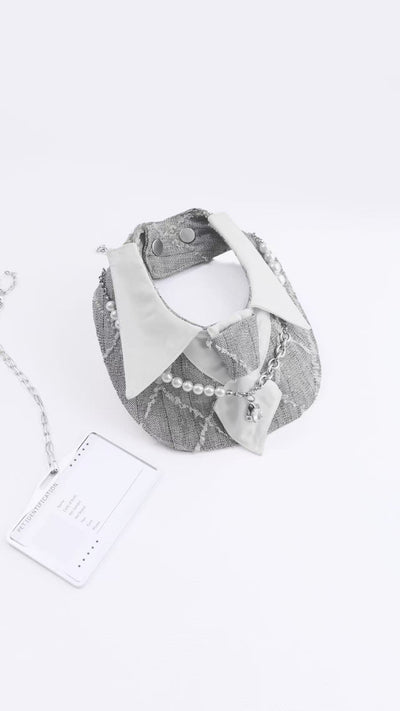 Dapper Pup Tie Bib – product photo 2, kawaii pet apparel by kuwoof