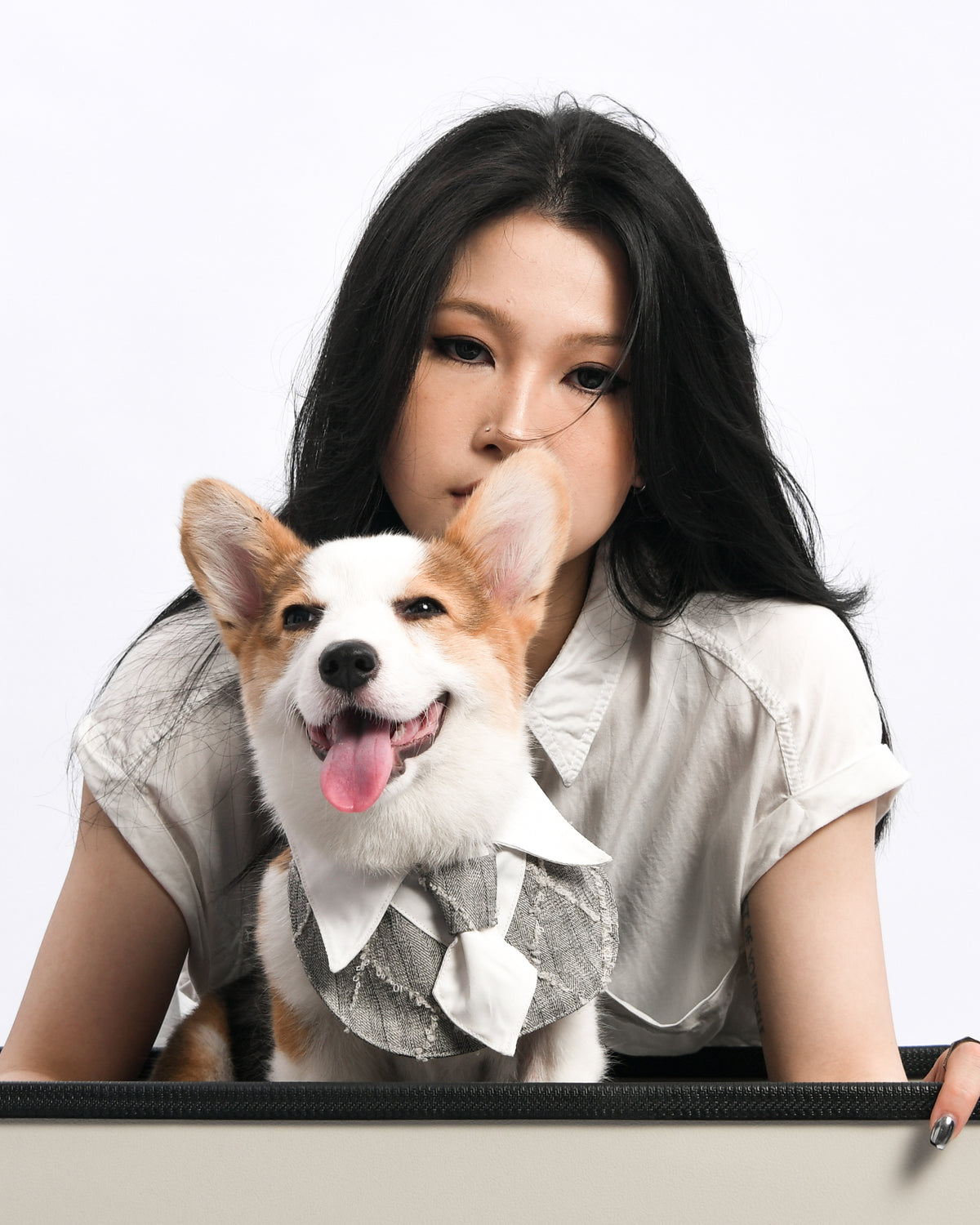 Dapper Pup Tie Bib – product photo 4, kawaii pet apparel by kuwoof