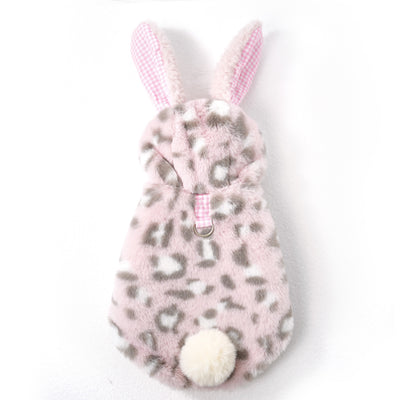 Leopard-Print Bunny dog vest – product photo 2, kawaii pet apparel by kuwoof