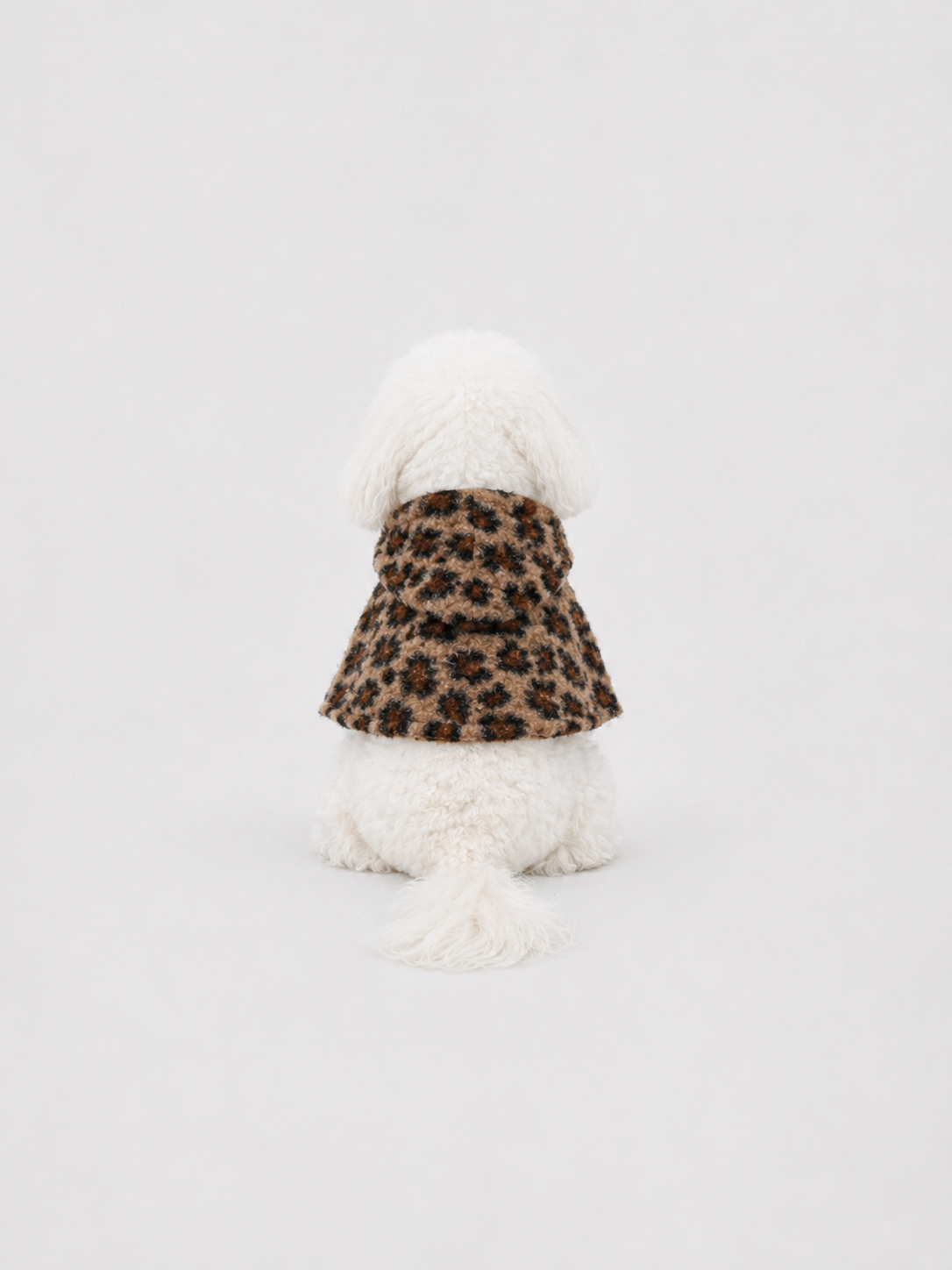 Mocha Leopard dog bandana – product photo 2, kawaii pet apparel by kuwoof