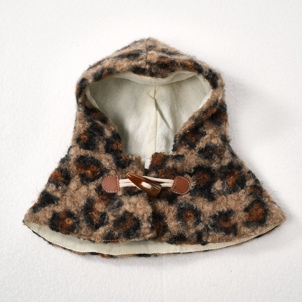 Mocha Leopard dog bandana – product photo 3, kawaii pet apparel by kuwoof
