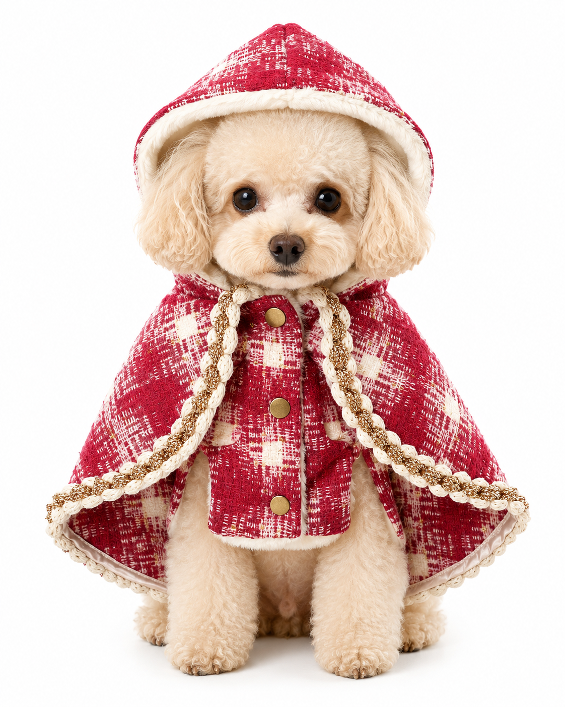 New Day Cape for dogs – front view, kawaii pet apparel by kuwoof