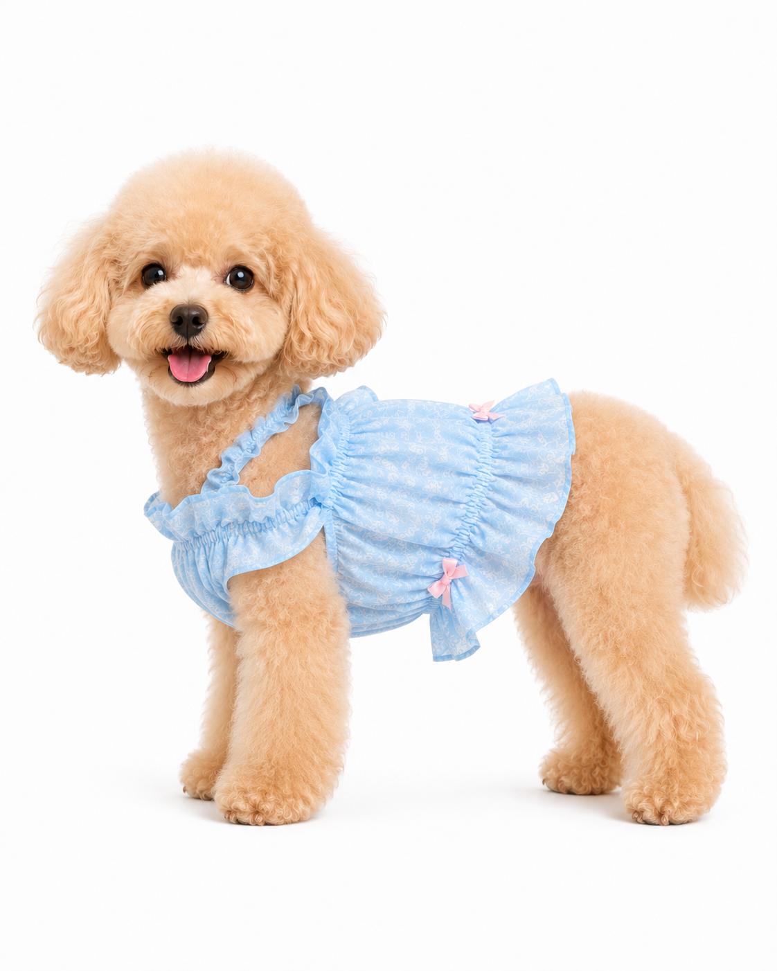 Ocean Bubblegum dog dress – product photo 2, kawaii pet apparel by kuwoof