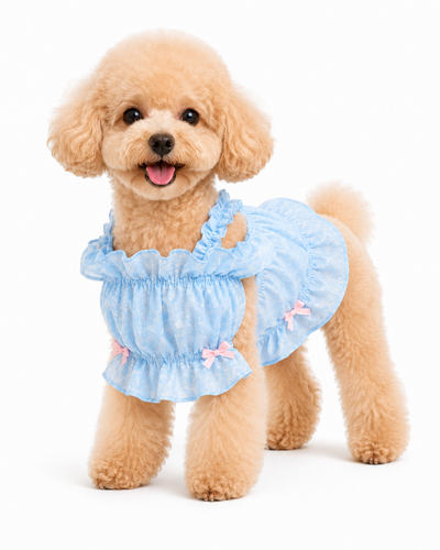 Ocean Bubblegum dog dress – product photo 4, kawaii pet apparel by kuwoof