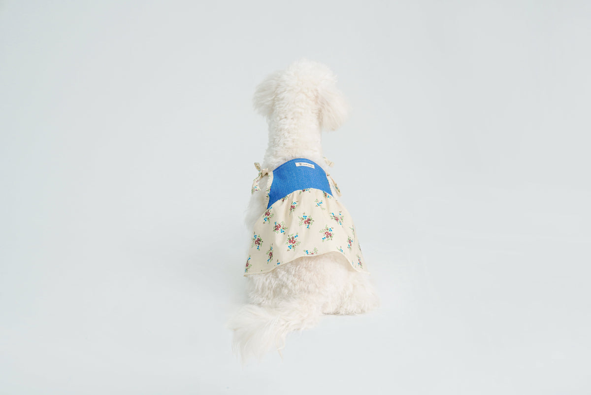 Pasture Blues dog dress – product photo 2, kawaii pet apparel by kuwoof