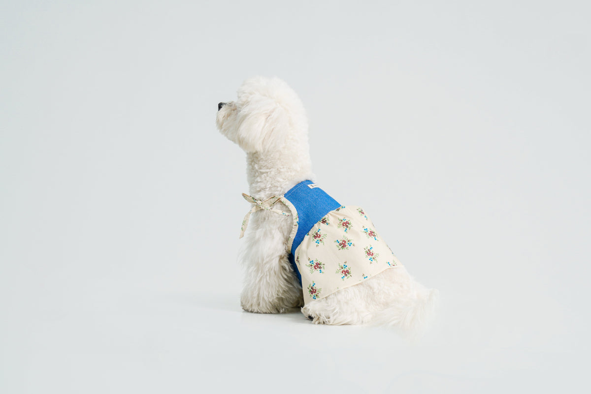 Pasture Blues dog dress – product photo 6, kawaii pet apparel by kuwoof