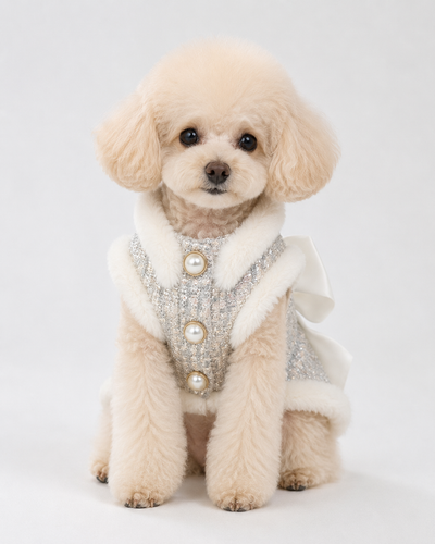Pearl dog dress – product photo 2, kawaii pet apparel by kuwoof