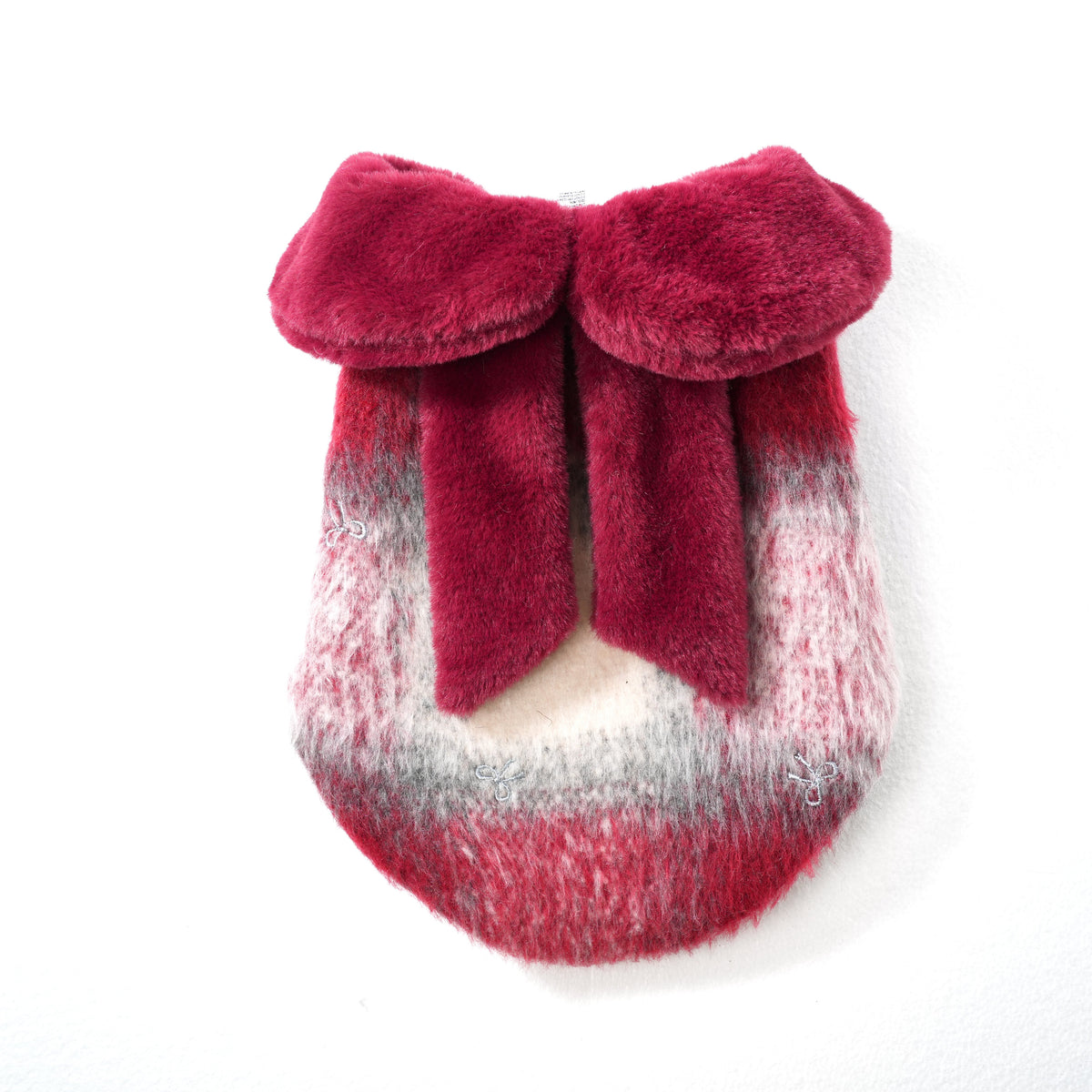 Scarlet Bow dog coat – product photo 5, kawaii pet apparel by kuwoof