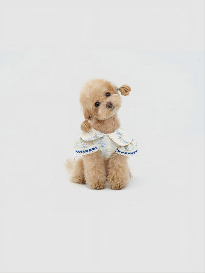 Serene Garden dog dress – front view, kawaii pet apparel by kuwoof