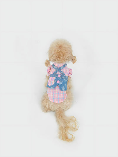 Starlit Cowboy dog shorts set – product photo 2, kawaii pet apparel by kuwoof