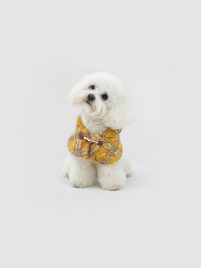 Sunlit Warm Fleece dog bandana vest – front view, kawaii pet apparel by kuwoof